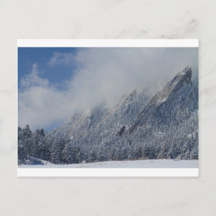 Dusted Flatirons Low Clouds Boulder Colorado Vykort