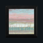 Dusted Horizon Minnesask<br><div class="desc">"Dusted Horizon I" av Jennifer Goldberger. Vågrät linjer från olika färg,  från rosa till guld till blått.</div>