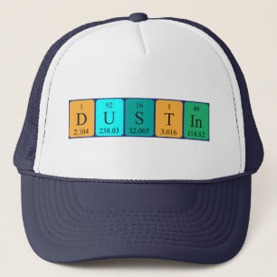 Dustin periodisk bord namn hat truckerkeps