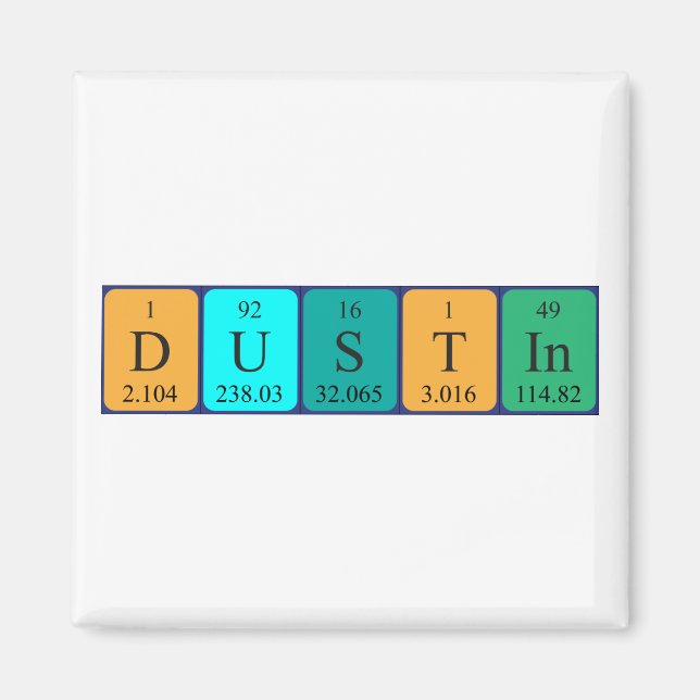 Dustin Periodisk bord namn magnet (Framsidan)