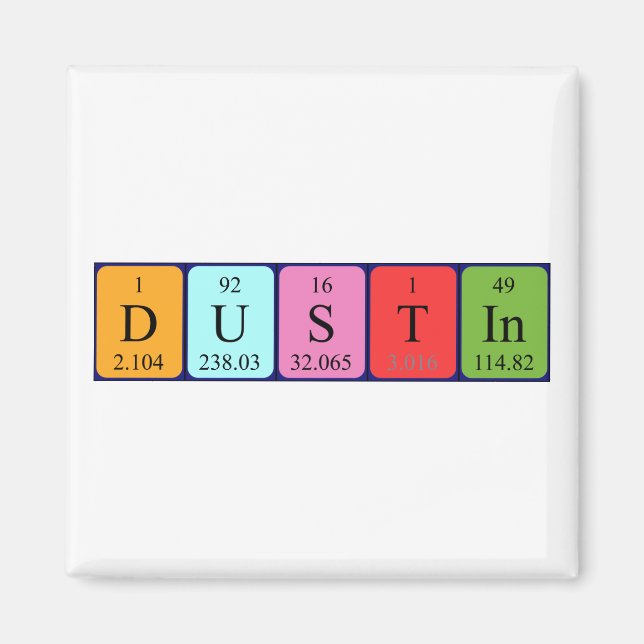 Dustin Periodisk bord namn magnet (Framsidan)