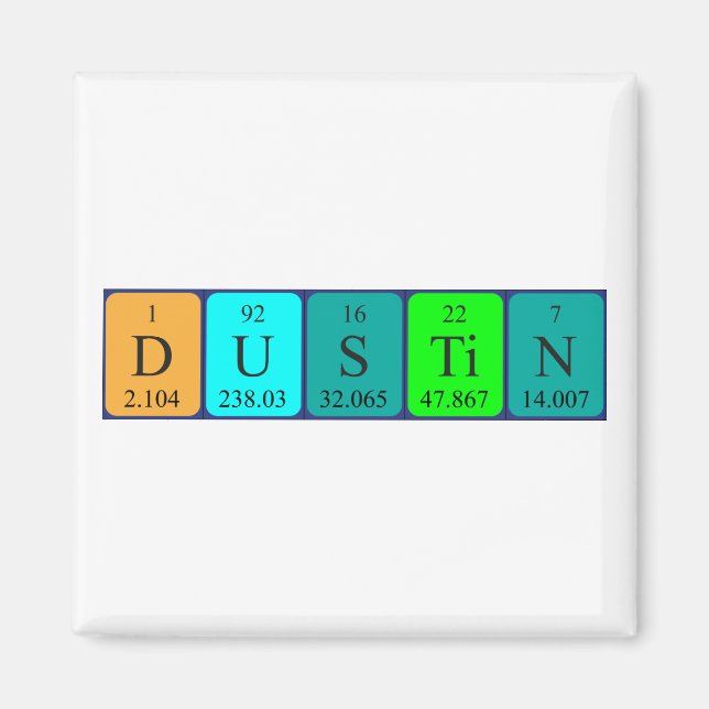 Dustin Periodisk bord namn magnet (Framsidan)