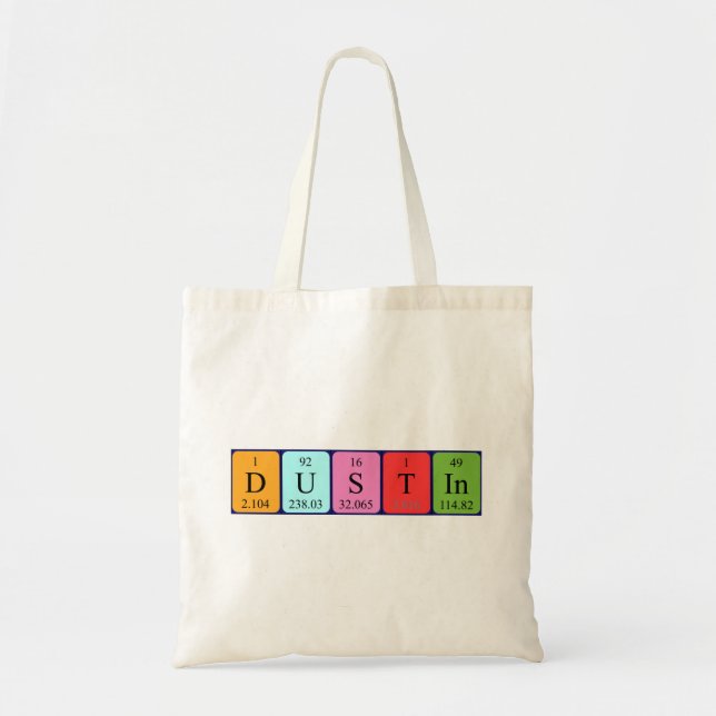 Dustin Periodisk bord namn tote bag Tygkasse (Framsidan)