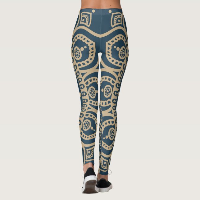 Dusty älskare-design med fullt Mandala-bild Yoga Leggings (Baksida)