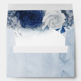 Dusty and Navy Blue Romantic Modern Watercolor