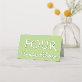 Dusty Apple Green Elegant Script Guest Name Number Placeringskort