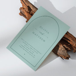 Dusty Aqua Arch Bröllop | Nautiskt foto + QR-kod Inbjudningar