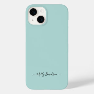 Dusty Aqua Simple Minimalist Script Custom Name