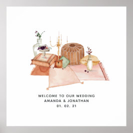 Dusty Autumn Shrine Bohemian Bröllop Välkommen Poster