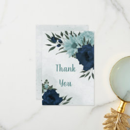 Dusty&blå blommor botaniska tack kort