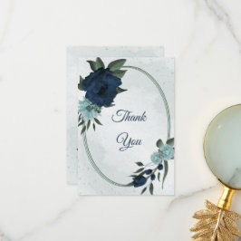 Dusty&blå blommor botaniska tack kort