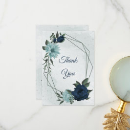 Dusty&blå blommor botaniska tack kort