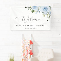 Dusty Blåa blommor, Boho, Möhippa Välkommen