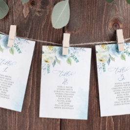 Dusty Blåa blommor Bordsnummer 3 Sittdiagram