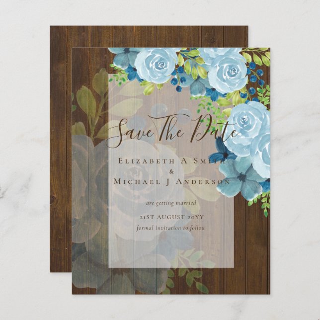 DUSTY BLÅA BLOMMOR SPARA DATA - BUDGET (Fram/baksida)