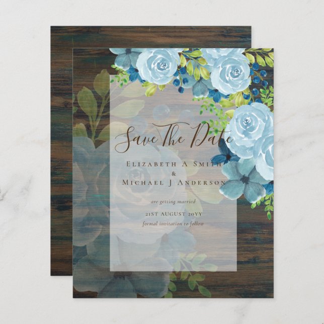 DUSTY BLÅA BLOMMOR SPARA DATA - BUDGET (Fram/baksida)