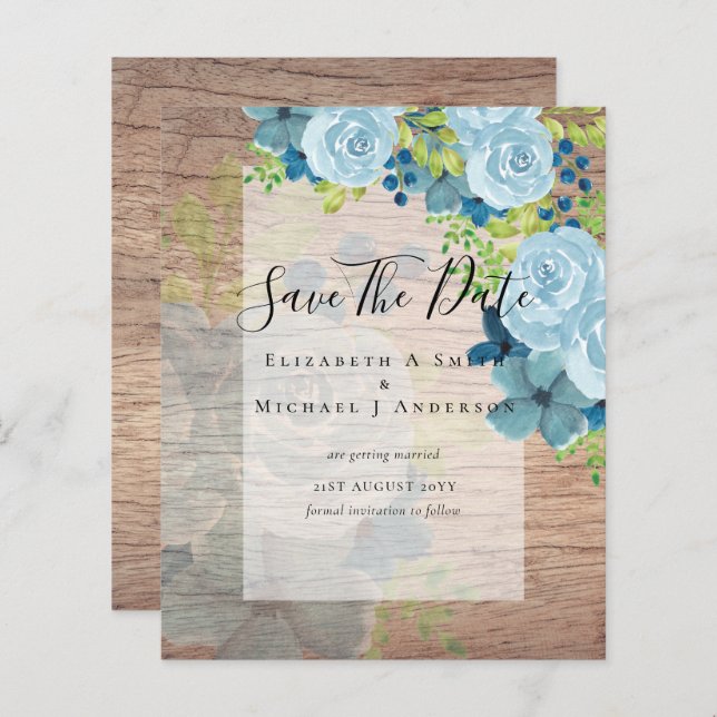 DUSTY BLÅA BLOMMOR SPARA DATA - BUDGET (Fram/baksida)