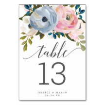 Dusty Blommigt Bordsnummer Dubbla Side