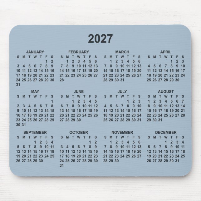 Dusty Blue 2027 Kalender Musmatta (Framsidan)