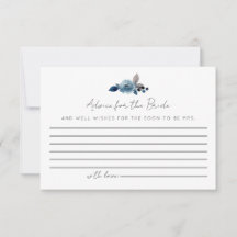 Dusty Blue Advice for Bride Cards