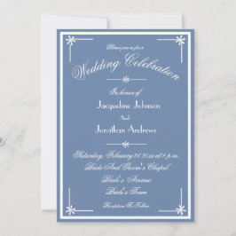 Dusty Blue All In One RSVP Email Website Wedding Inbjudningar