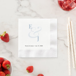 Dusty Blue Ampersand | Anpassad Cocktail Pappersservett
