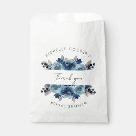 Dusty Blue and Navy Blommigt Tack