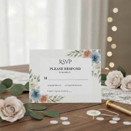 Dusty Blue and Terracotta Floral Wedding OSA Kort