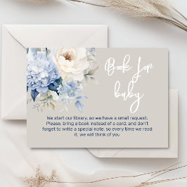 Dusty Blue and white blommigt babyduschkort Tilläggskort