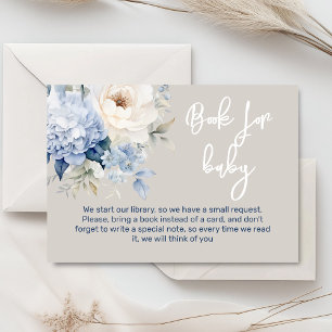 Dusty Blue and white blommigt babyduschkort Tilläggskort