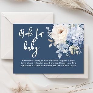 Dusty Blue and white blommigt babyduschkort Tilläggskort