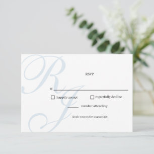 Dusty Blue and White Bröllop OSA Card Kort