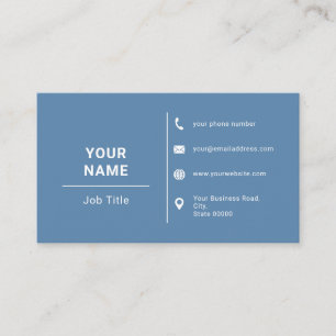 Dusty Blue and White Minimalist Anpassningsbar Log Visitkort