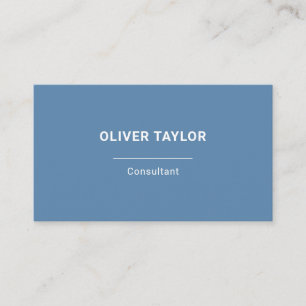 Dusty Blue and White Minimalist Custom Name Text Visitkort