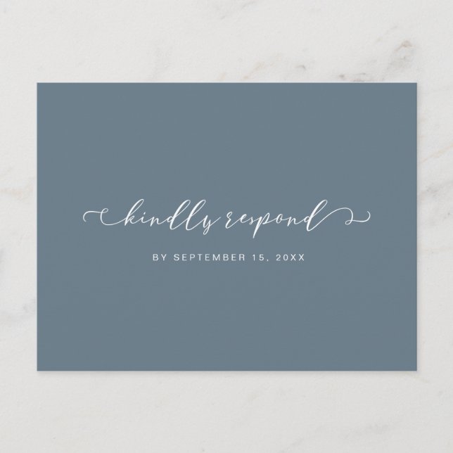 Dusty Blue and White Osa with Meal Choice Inbjudan Vykort (Framsida)