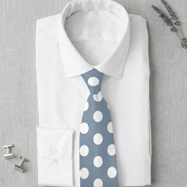 Dusty Blue and White Polka Dot Wedding Tie Slips
