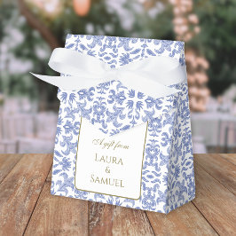 Dusty Blue and White Vintage-stil Favoritbox Presentaskar
