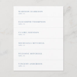 Dusty Blue and White Wedplace Name Card DIY Inbjudningar