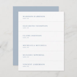 Dusty Blue and White Wedplace Name Card DIY Inbjudningar