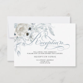 Dusty Blue Anemone Peony Blommigt Inbjudningar