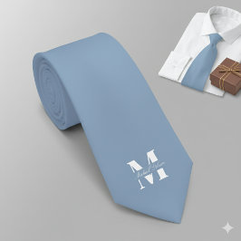 Dusty Blue | Anpassad monogram bröllop groomsmän  Slips