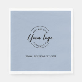 Dusty Blue anpassningsbar business company logotyp Pappersservett