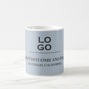 Dusty Blue Anpassningsbar Business eller Company L Kaffemugg