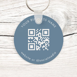 Dusty Blue Anpassningsbar Business Qr-kodsökningsk Nyckelring