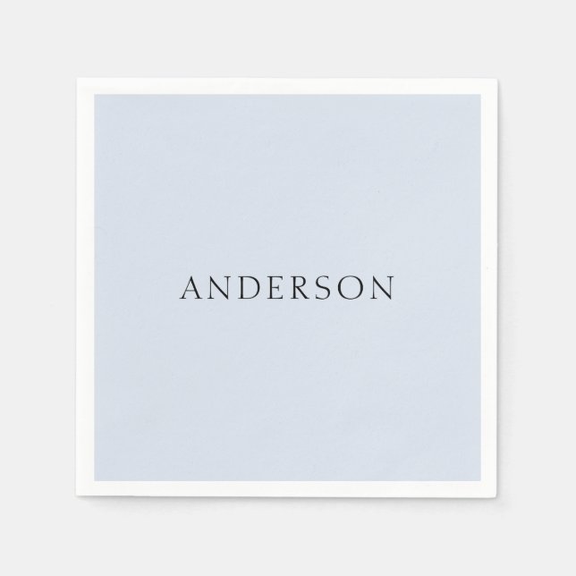 Dusty Blue Anpassningsbar Efternamn II Pappersservett (Framsidan)