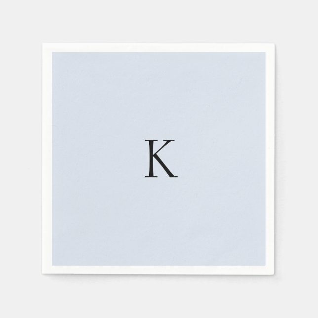 Dusty Blue Anpassningsbar Initial Napkins Pappersservett (Framsidan)