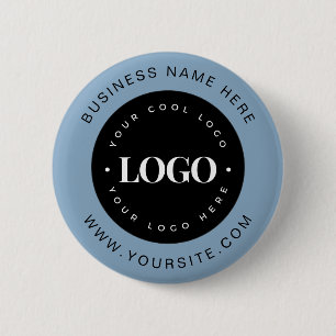 Dusty Blue Anpassningsbar Logotyp Text Business Co Knapp