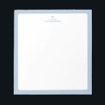 Dusty Blue | Anteckningsblock av enkel hjärtePerso<br><div class="desc">Det här anteckningsblocket i anpassningsbar har ett enkelt färg kant och ett sött hjärta. Anpassa texten med ditt namn eller valfri text. Anteckningsblocket i personlig blir en perfekt gåva till en lärare,  vänner eller dig själv. Det finns fler utformningar på min butik BaraBomStudio. Tack!</div>