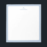 Dusty Blue | Anteckningsblock av enkel hjärtePerso<br><div class="desc">Det här anteckningsblocket i anpassningsbar har ett enkelt färg kant och ett sött hjärta. Anpassa texten med ditt namn eller valfri text. Anteckningsblocket i personlig blir en perfekt gåva till en lärare,  vänner eller dig själv. Det finns fler utformningar på min butik BaraBomStudio. Tack!</div>