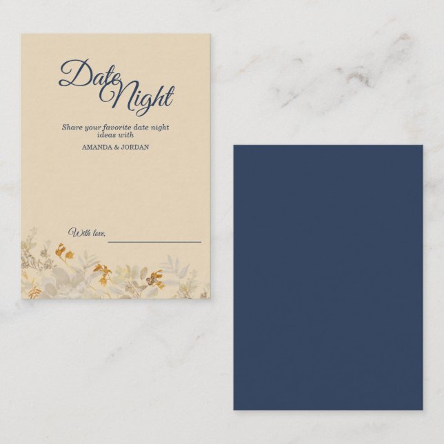 Dusty Blue Autumn Boho Date Night Adapter Rådkort (Fram/baksida)